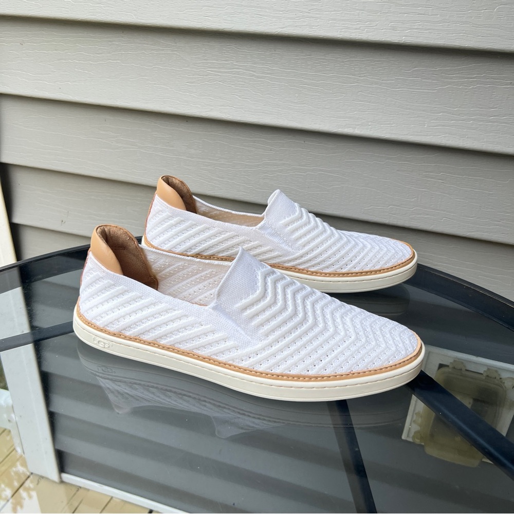 UGG White and Tan Flats